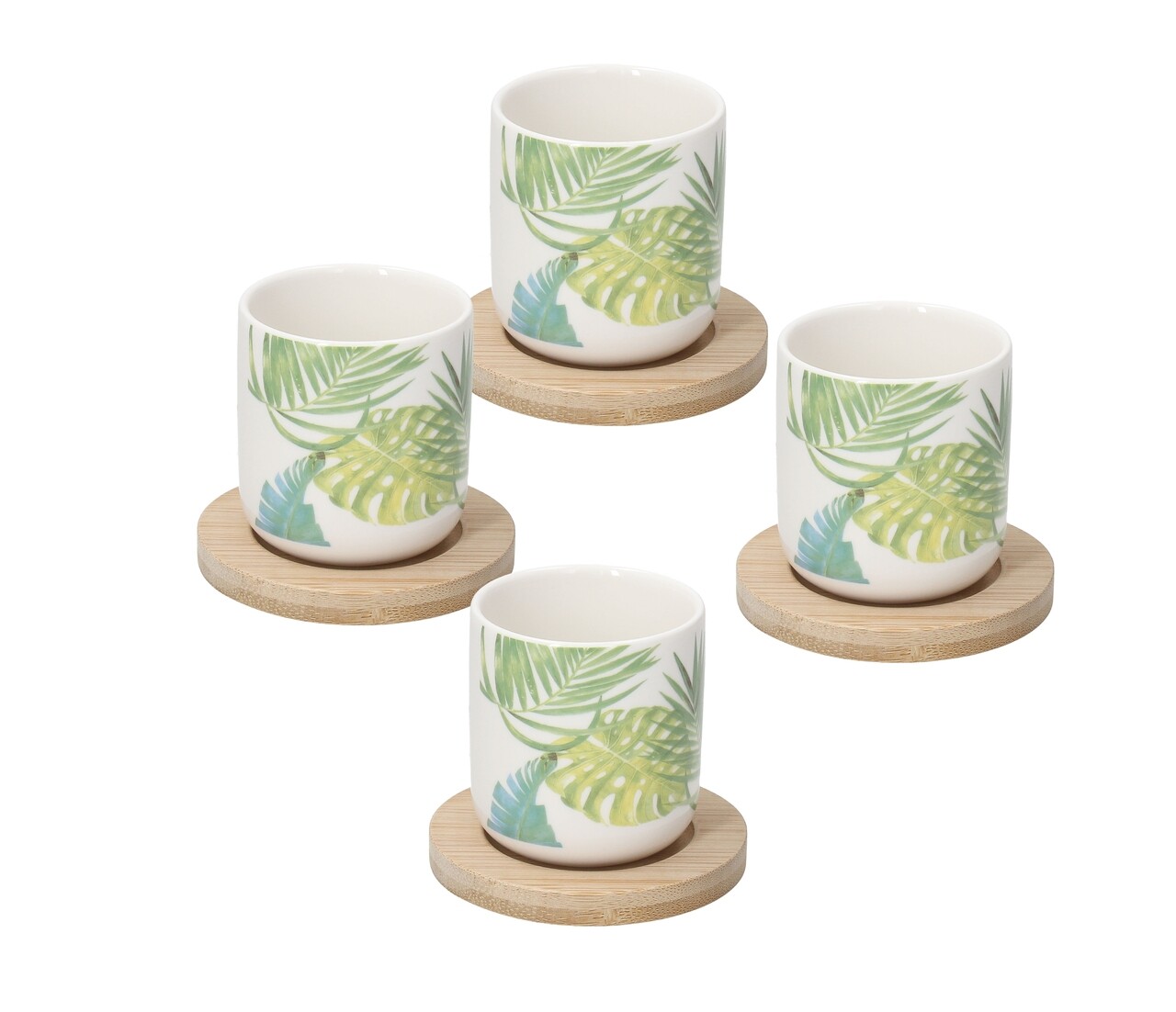 Set 4 cesti, Tognana, 120 ml, portelan/lemn, multicolor - imagine 4